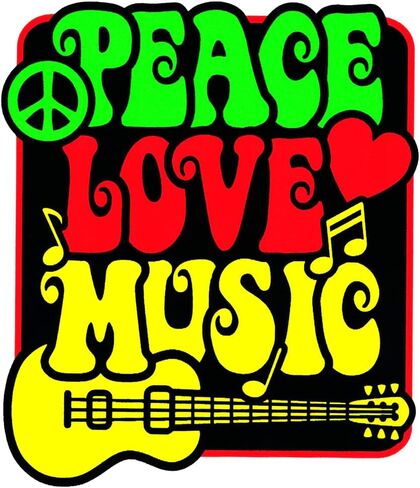 Peace Love Music - Bumper Sticker/Decal (4.5" X 5") in Kuwait