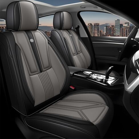 Arazi Car Seat Covers Full Set for Toyota Corolla 2002-2026, Nappa Leather Full Coverage Seat Cover Wear Resistant and Waterproof Seat Protector (5 Seats Full Set, Black Red) in Saudi Arabia