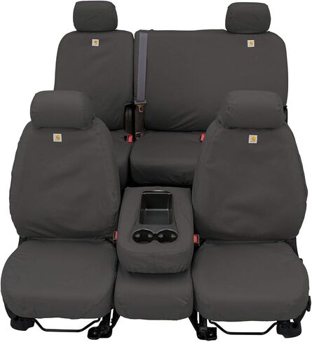 Covercraft Carhartt SeatSaver Custom Seat Covers | Fits 2012-2015 Toyota Tacoma Double Cab | 2nd Row 40/60 Bench Seat, Duck Weave Gravel in Kuwait