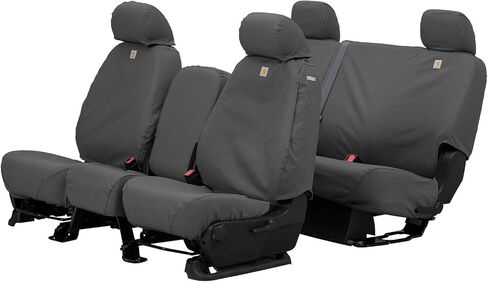 Covercraft Carhartt SeatSaver Custom Seat Covers | Fits 2012-2015 Toyota Tacoma Double Cab | 2nd Row 40/60 Bench Seat, Duck Weave Gravel in Kuwait