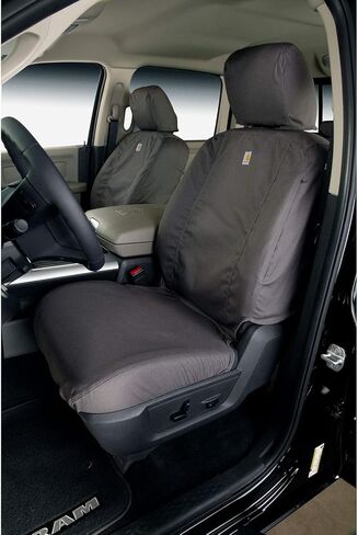Covercraft Carhartt SeatSaver Custom Seat Covers | Fits 2012-2015 Toyota Tacoma Double Cab | 2nd Row 40/60 Bench Seat, Duck Weave Gravel in Kuwait