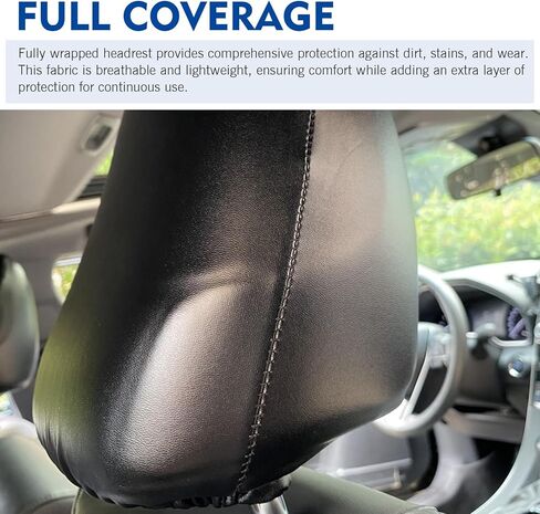 2PCS Car Headrest Covers, Waterproof Leather Scratch-resistant Reusable Elastic Seat Headrest Dust Cover, Mark-free Vehicle Seat Protective Decoration, Universal for Most Vehicles (Black #M) in Saudi Arabia