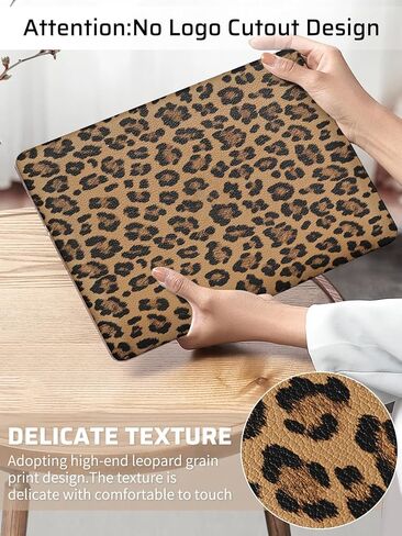 Seorsok Compatible with MacBook Air 13 Inch Case 2022 2021 2020-2018 Release A1932 A2179 M1 A2337,Elegant Leopard Grain Leather Plastic Hard Shell Case with Keyboard Cover,Brown in Saudi Arabia
