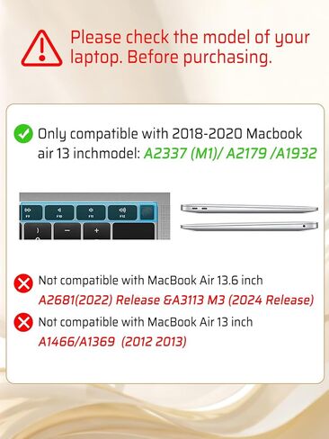 Seorsok Compatible with MacBook Air 13 Inch Case 2022 2021 2020-2018 Release A1932 A2179 M1 A2337,Elegant Leopard Grain Leather Plastic Hard Shell Case with Keyboard Cover,Brown in Saudi Arabia