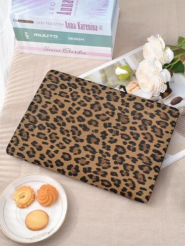 Seorsok Compatible with MacBook Air 13 Inch Case 2022 2021 2020-2018 Release A1932 A2179 M1 A2337,Elegant Leopard Grain Leather Plastic Hard Shell Case with Keyboard Cover,Brown in Saudi Arabia
