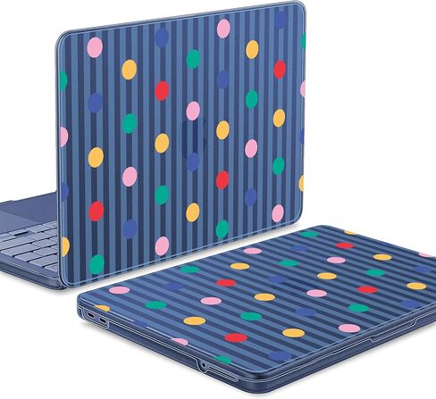 حافظة مطبوعة من Mektron لجهاز MacBook Neo مقاس 13 بوصة إصدار 2026 موديل A3404، وغطاء صلب واقٍ للكمبيوتر المحمول بشريحة A18 Pro مع شاشة عرض شبكية سائلة مقاس 13 بوصة (قطريًا)، وشريط أزرق منقط ملون in Kuwait