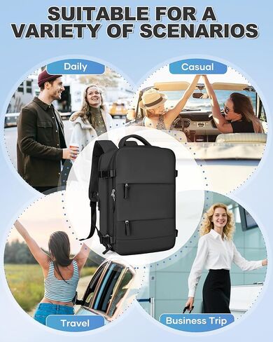 VGCUB Vacuum Backpack Travel with Pump Vacpack System Storage Compression Carry on Laptop Work Business Waterproof College Bags Daypack Casual Backpacks for Men Women Black in Kuwait