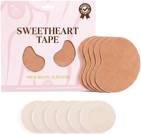 Sweetheart Strapless Adhesive Bra Boob Tape [A-F Cups] - 2 Pairs of Boob Tape & 3 pairs Nipple Covers in Saudi Arabia