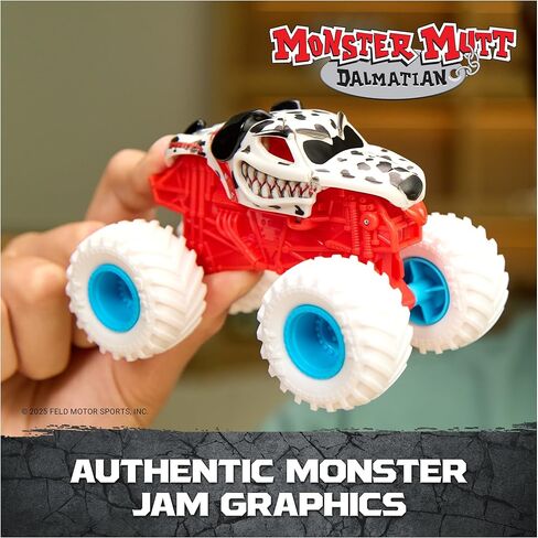 Monster Jam Smash & Bash Monster Mutt Dalmatian، شاحنة وحشية قابلة للإصلاح بمقياس 1:64، ألعاب أطفال للأولاد والبنات من سن 3 سنوات فما فوق in Kuwait