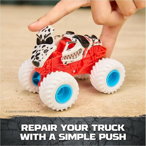 Monster Jam Smash & Bash Monster Mutt Dalmatian، شاحنة وحشية قابلة للإصلاح بمقياس 1:64، ألعاب أطفال للأولاد والبنات من سن 3 سنوات فما فوق in Kuwait