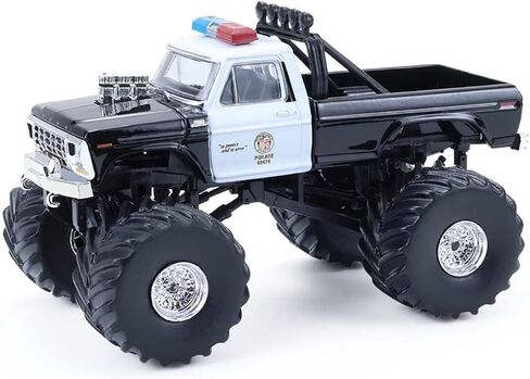 1978 F 250 Monster Truck LAPD (قسم شرطة لوس أنجلوس) أبيض وأسود Kings of Crunch - إصدار خاص من Hot Pursuit 1/64 Diecast Model Car من Greenlight in Kuwait