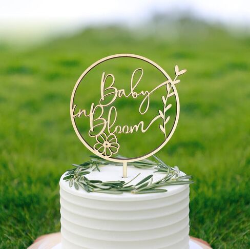 Baby in Bloom Cake Topper, Wooden Baby Shower Cake Decor, Little Wildflower Gender Reveal Party Sign, Pregnancy Announcement, Birth Decorations in Saudi Arabia