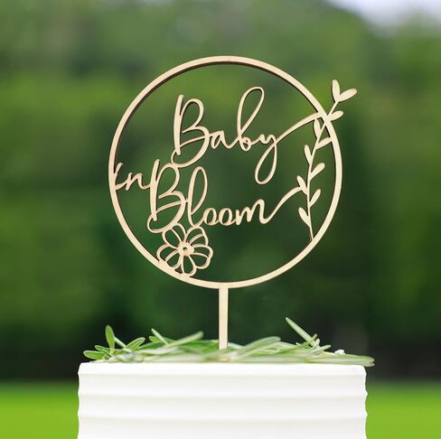 Baby in Bloom Cake Topper, Wooden Baby Shower Cake Decor, Little Wildflower Gender Reveal Party Sign, Pregnancy Announcement, Birth Decorations in Saudi Arabia