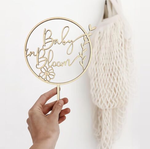 Baby in Bloom Cake Topper, Wooden Baby Shower Cake Decor, Little Wildflower Gender Reveal Party Sign, Pregnancy Announcement, Birth Decorations in Saudi Arabia