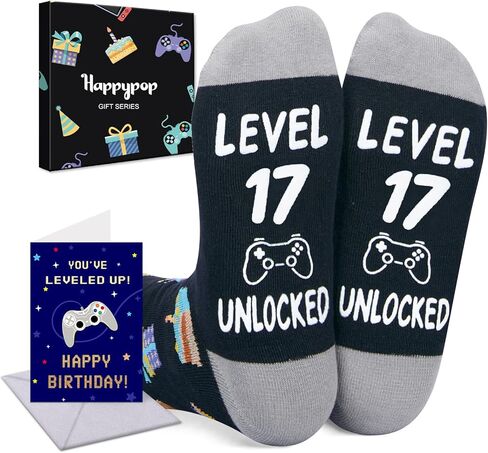 HAPPYPOP 17th Birthday Gifts Ideas for Boys - Socks for Boys Girls Age 17, Birthday Presents for 17 Year Olds Teens in Saudi Arabia