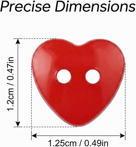 300Pcs 12.5mm Plastic Heart Shaped Buttons Colorful Assorted Bulk for Crafts Sewing Supplies, Decorative Cute Hearts for Clothes, DIY Art Crafting, Pin Maker, Hair Clips & Pins in Kuwait
