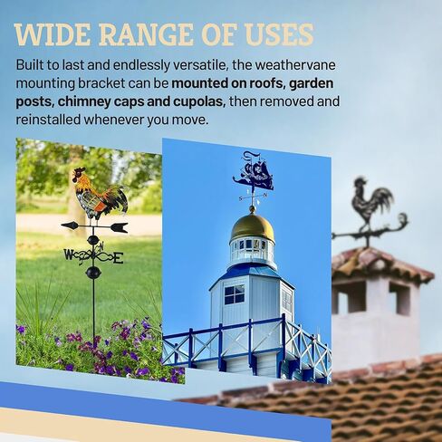 حامل سقف Weathervane قابل للتعديل، دعامة تثبيت متينة 401AL تناسب الاتجاهات الجيدة ذات الحجم القياسي عمود Weathervane يصل قطره إلى 3/4 بوصة in Kuwait