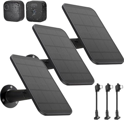 3 Pack Solar Panel Charger Compatible with All-New Blink Outdoor 4 (4th Gen)/(3rd Gen) & Blink XT2/XT, IP66 Weatherproof, Each Built-in 2200 mAh Battery with 11.5Ft Power Cable & Adjustable Wall Mount in Kuwait