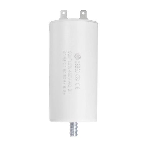 uxcell CBB60 Run Capacitor 40uF 450V AC Single Insert 50/60Hz Cylinder 92x45mm White with Fixing Stud for Air Compressor Water Pump Motor in Saudi Arabia