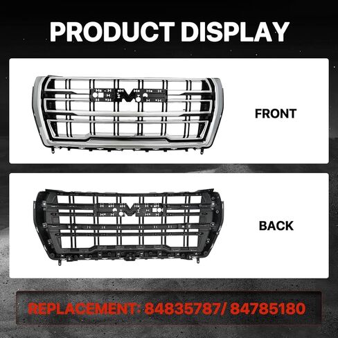 KARPAL Front Bumper Grill Grille Bright Chrome Compatible with 2021 2022 2023 GMC Yukon XL/Yukon SLT Replacement OEM 84835787 84785180 in Kuwait