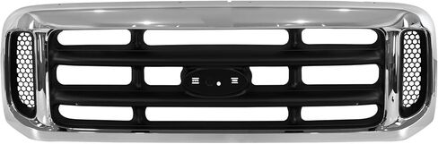 Suitable for Chrome Black Heavy-Duty ABS Main Upper Hood Grille Grill for 1999 2000 2001 2002 2003 2004 Ford F250 F350 F450 Super Duty – OEM Style Replacement in Kuwait