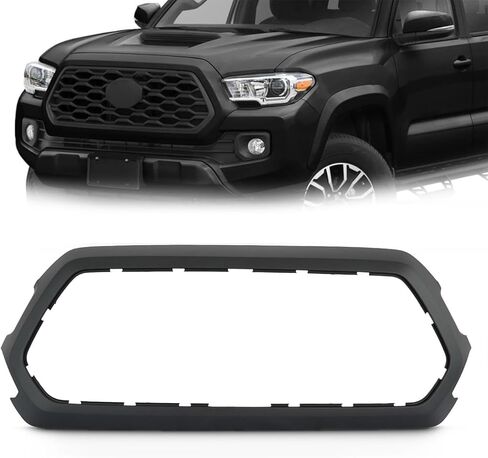 Front Upper Grille Shell Outer Frame Surround Fit For Toyota Tacoma 2016-2022 Accessories Replacement Matte Black in Saudi Arabia