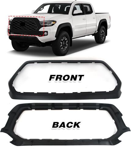 Front Upper Grille Shell Outer Frame Surround Fit For Toyota Tacoma 2016-2022 Accessories Replacement Matte Black in Saudi Arabia