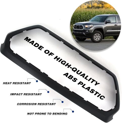 Front Upper Grille Shell Outer Frame Surround Fit For Toyota Tacoma 2016-2022 Accessories Replacement Matte Black in Saudi Arabia