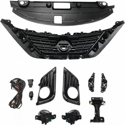 Front Upper Grille Bumper Fog Light Kit Radiator Cover For ALTIMA 2016 2017 2018,Fog Lights Bezel With Harness Bulbs in Saudi Arabia