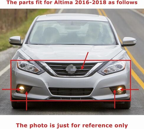 Front Upper Grille Bumper Fog Light Kit Radiator Cover For ALTIMA 2016 2017 2018,Fog Lights Bezel With Harness Bulbs in Saudi Arabia