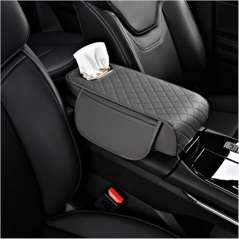 Center Console Cover for Acura Integra 2022 2023 2024 2025, Leather Arm Rest Armrest Cover for Car, Center Console Armrest Cover Armrest Storage Box, Interior Accessories,A Black in Saudi Arabia