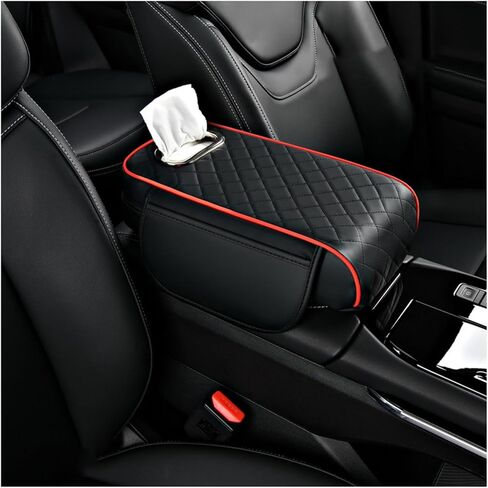 Center Console Cover for Acura Integra 2022 2023 2024 2025, Leather Arm Rest Armrest Cover for Car, Center Console Armrest Cover Armrest Storage Box, Interior Accessories,A Black in Saudi Arabia