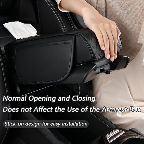 Center Console Cover for Acura Integra 2022 2023 2024 2025, Leather Arm Rest Armrest Cover for Car, Center Console Armrest Cover Armrest Storage Box, Interior Accessories,A Black in Saudi Arabia
