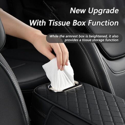 Center Console Cover for Acura Integra 2022 2023 2024 2025, Leather Arm Rest Armrest Cover for Car, Center Console Armrest Cover Armrest Storage Box, Interior Accessories,A Black in Saudi Arabia