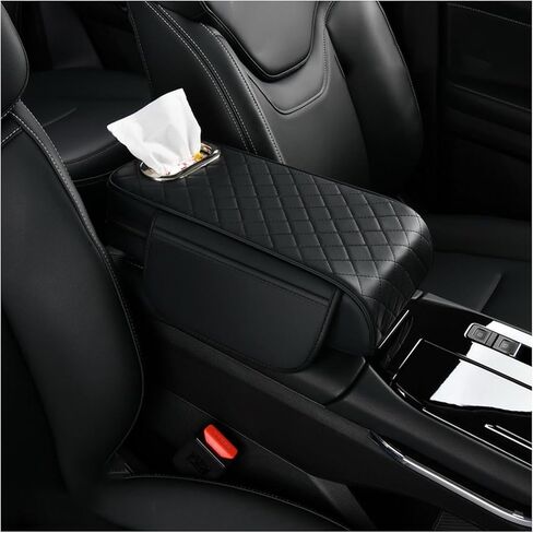 Center Console Cover for Acura Integra 2022 2023 2024 2025, Leather Arm Rest Armrest Cover for Car, Center Console Armrest Cover Armrest Storage Box, Interior Accessories,A Black in Saudi Arabia