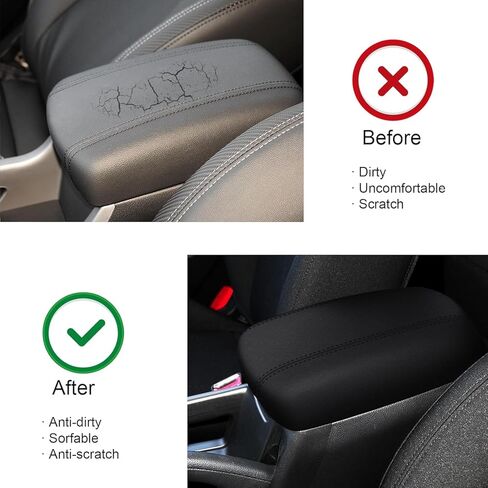 Center Console Cover for Kia Sportage 2016 2015 2014 2013 2012 2011(Black),Waterproof Leather Anti-Scratch Armrest Cover for 2011-2016 Sportage Accessories in Saudi Arabia