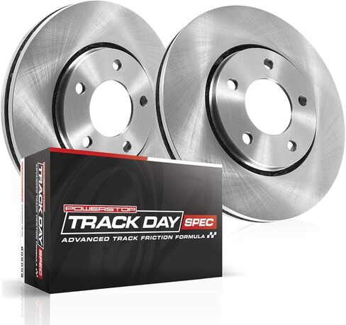 PowerStop Track-Day Front Brake Kit for Acura RSX 2002-06 | Honda Civic 2006-11 - Advanced High-Performance Stage 2 Brake Pads + Disc Rotor Kit, TDSK2439 in Kuwait