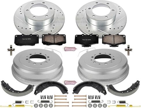 Power Stop K15213DK Front and Rear Z23 Carbon Fiber Brake Pads with Drilled & Slotted Brake Drums Kit For Toyota 4Runner 2001-2002, Toyota Tacoma 2004 [Model Specific] in Kuwait