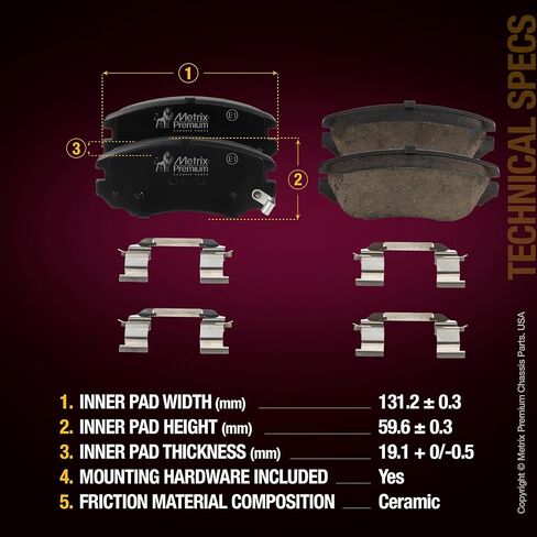 Metrix Premium Chassis Parts - Front Vented Brake Rotor 11.65 inch (296 mm) & D1421 Ceramic Disc Brake Pad Set Kit Fits 10 Buick Allure, 12-16 LaCrosse, 11-17 Regal, 13-15 Chevrolet Malibu in Kuwait