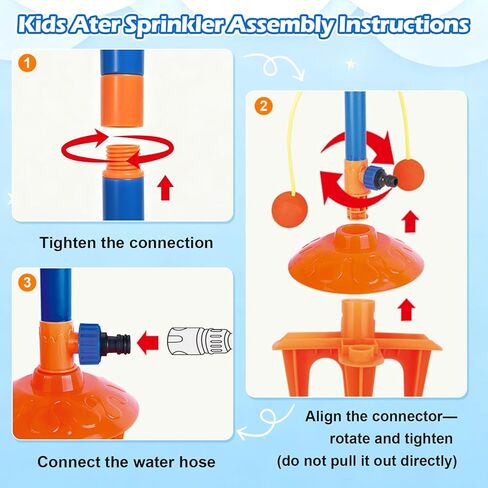 Water Sprinkler Outdoor Yard Toy for Kids, Summer Smile Face Rainbow Kids Sprinkler with 8 Wiggle Tubes 4 Nozzle, Water Sprinkler Outdoor Yard Lawn Toy for Kids for 3 4 5 6 7 8 Year Boy Girl in Saudi Arabia