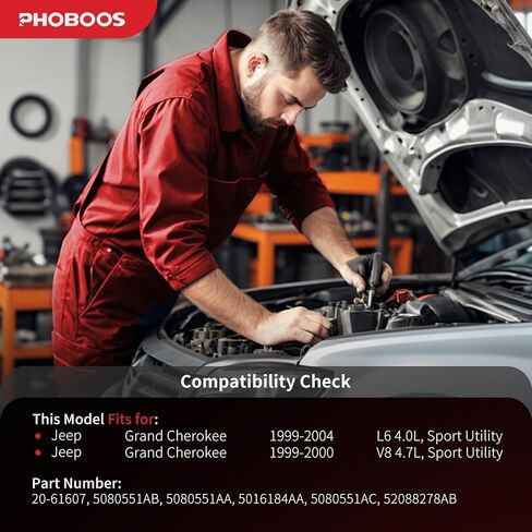 مضخة توجيه كهربائية PHOBOOS متوافقة مع جيب جراند شيروكي 1999-2004، 4.0 لتر/4.7 لتر، مع مخرج وخزان وبكرة، توجيه سلس، ضوضاء منخفضة، متانة عالية، المرجع. 20-61607 in Kuwait