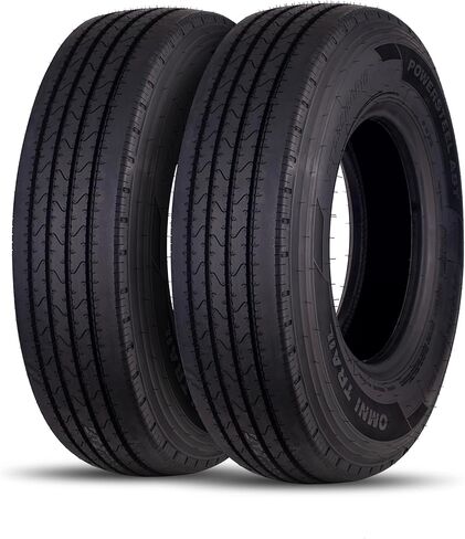 (SET of 2) OMNI TRAIL POWERSTEEL ST225/90R16-14PLY Load Range G 129/125N ST225/90/16 225 90 16 Commercial Grade All Steel Construction Heavy Duty Trailer Tire, 72 Warranty Free Road Side Assistance in Saudi Arabia