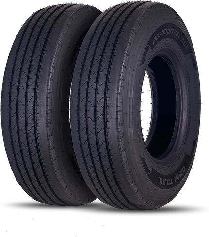 (SET of 2) OMNI TRAIL POWERSTEEL ST225/90R16-14PLY Load Range G 129/125N ST225/90/16 225 90 16 Commercial Grade All Steel Construction Heavy Duty Trailer Tire, 72 Warranty Free Road Side Assistance in Kuwait