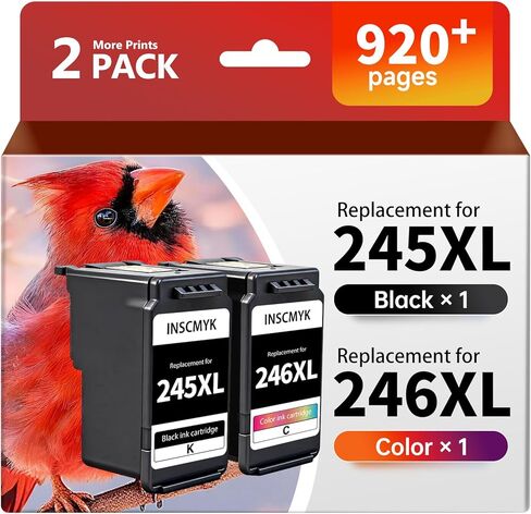 245XL Black and 246XL Color Replacement for Canon 245XL 246XL Combo Pack PG-245XL CL-246XL for Canon Pixma MX490 MX492 MG2520 MG2522 TR4522 TR4520 TR4500 TS202 TS3122 TS3320 TS3322 Printer (2 Pack) in Saudi Arabia