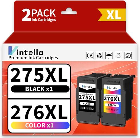 PG-275XL CL-276XL Remanufactured Ink Cartridges Replacement for Canon 275 and 276 Ink Cartridge Value Pack for PIXMA TS3500 TS3520 TS3522 TR4700 TR4720 TR4722 TR4723 (1 Black, 1 Tri-Color) in Saudi Arabia