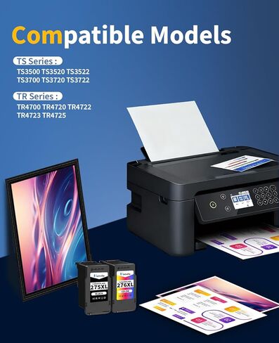 PG-275XL CL-276XL Remanufactured Ink Cartridges Replacement for Canon 275 and 276 Ink Cartridge Value Pack for PIXMA TS3500 TS3520 TS3522 TR4700 TR4720 TR4722 TR4723 (1 Black, 1 Tri-Color) in Saudi Arabia