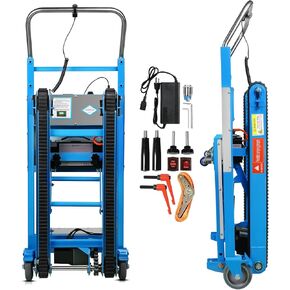 Electric Stair Climbing Dolly, Heavy Duty Stair Climber 900lbs Capacity 1250W Motorized Hand Truck with Ropes & Foldable Design for Moving Furniture Logistics (Black, Big Wheels) in Saudi Arabia