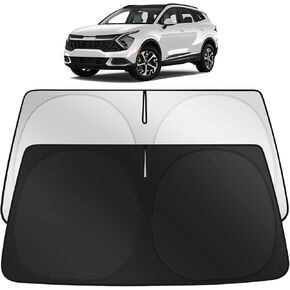 مظلة شمسية للزجاج الأمامي مخصصة لملحقات Kia Sportage 2026 2025 2024 2023 NQ5 EX/LX/SX/X-Line هجينة تعمل بالبنزين الهجين، غطاء واقي من الشمس لنافذة السيارة قابل للطي in Kuwait