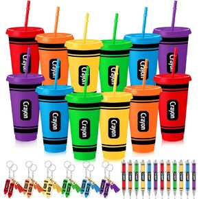 Qinyoung 36 Pcs Back to School Teacher Gifts, Teacher Appreciation Gifts, 24 oz Composition Tumbler Cups Ballpoint Pen and Keychain Set for Back to School Party Favors Supplies in Saudi Arabia