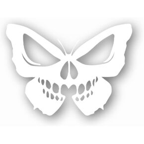 Skull Butterfly Clear Decal Sticker | Vinyl | for Car Bumper, Window, Laptop, Truck, Van, Water Bottle, Books Etc |Waterproof| (5", White) in Kuwait